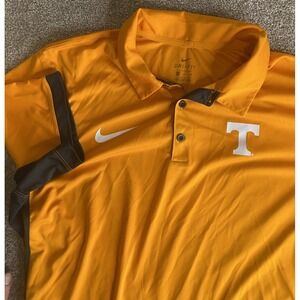 Nike Dri Fit Tennessee Volunteers Men XL Polo Shirt Orange/Gray NCAA Performance